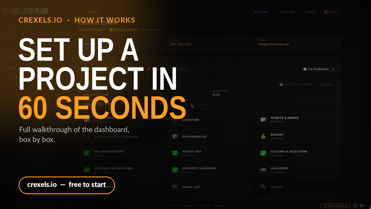 How to Set Up a Project in Crexels.io: The Full Walkthrough